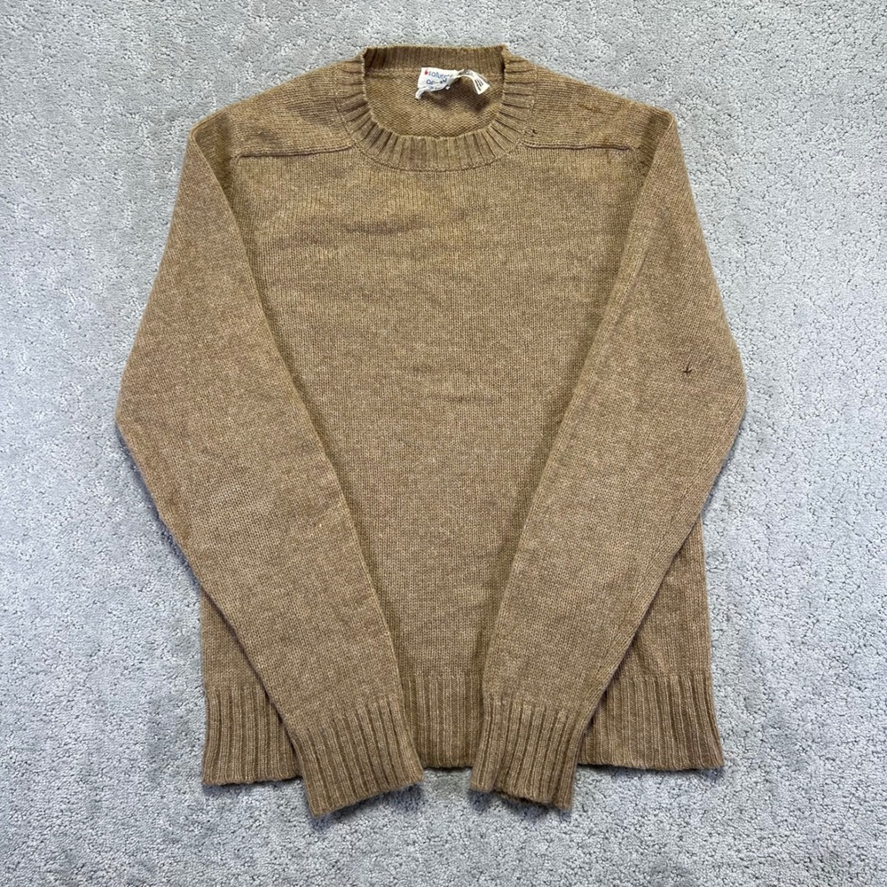 Vintage Saturday's Generation Sweater Size XL Tan 100% Shetland Wool Crewneck